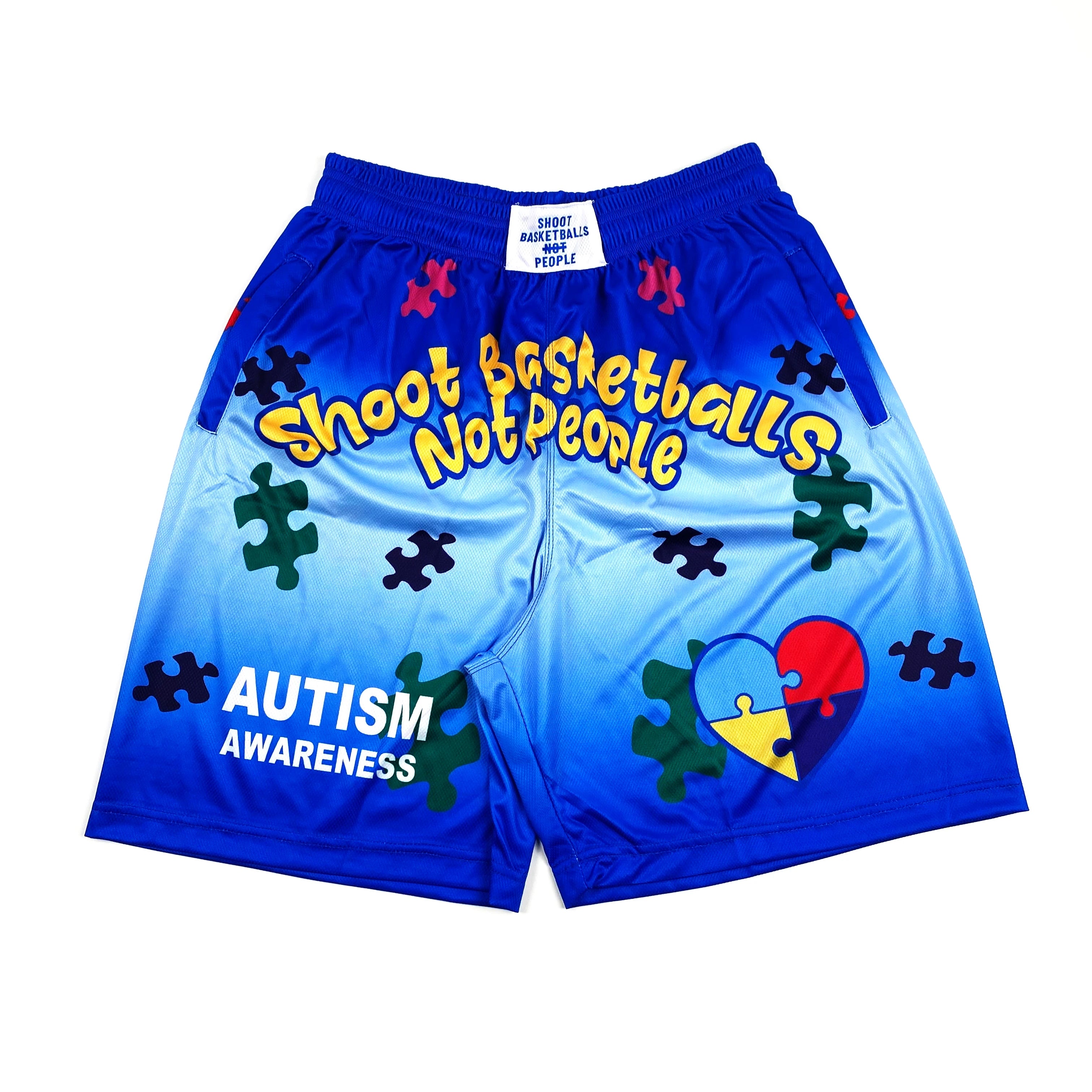 Shoot Basketballs Not People Autism Shorts